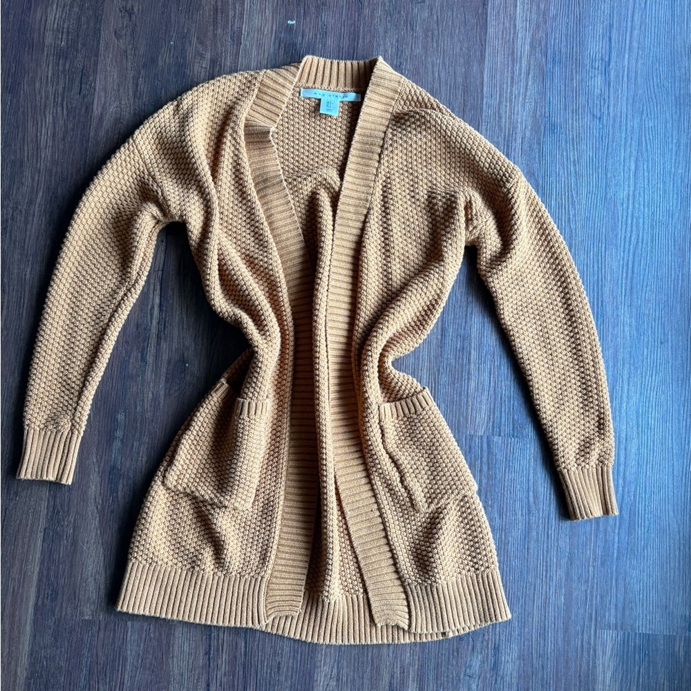 Cozy Orange Open-Front Sweater